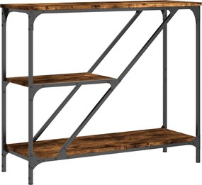 vidaXL Măsuță consolă, stejar fumuriu, 88,5x30x75 cm, lemn prelucrat