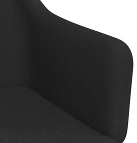 Scaun de bucatarie pivotant, negru, material textil 1, Negru