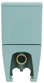 Set vas wc stativ rimless verde turcoaz mat Foglia Oslo cu rezervor si capac soft close inclus Turcoaz mat