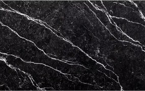 OFERTA Masă de sufragerie neagră RAMOD 100x60 cm, decor de marmură II. calitate