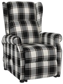 329479 vidaXL Fotoliu cu ridicare, maro și alb, material textil