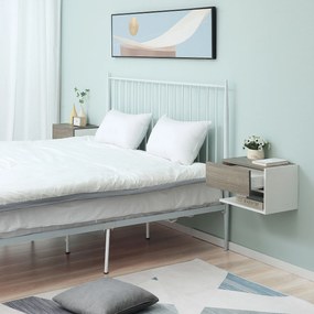 HOMCOM Set 2 Noptiere Suspendate, Dulapuri de Dormitor cu Design Modern, Spațiu de Depozitare, 35x32x22.5cm, Stejar și Negru | Aosom Romania