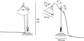 Veioza din alama cu brat reglabil Sofia