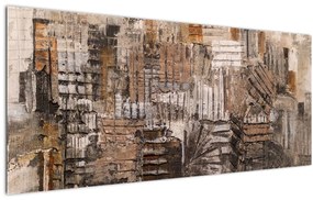 Tablou - Abstract, nuanțe maro (120x50 cm)