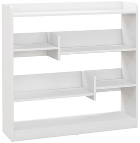 HOMCOM Bibliotecă etajeră Mobilier de Depozitare dim. 90L x 24l x 91H cm 4 Niveluri 3 Panouri din Spate Plăci din Particule Alb | Aosom Romania