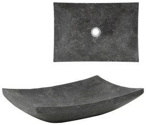 Chiuveta, negru, 50 x 35 x 12 cm, marmura