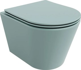 Mexen Rico vas WC Rimless cu capac cu coborâre lentă slim, duroplast, verde deschis mat - 30724048
