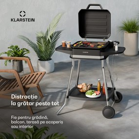 Klarstein Grătar electric Gatsby, Utilizare în interior și în exterior, 3050 W, Concept EasyGrill, Până la 240 °C
