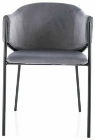 Scaun de bucătărie Serilda Velvet, gri / negru