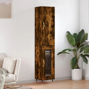 vidaXL Dulap înalt, stejar fumuriu, 34,5x34x180 cm, lemn prelucrat