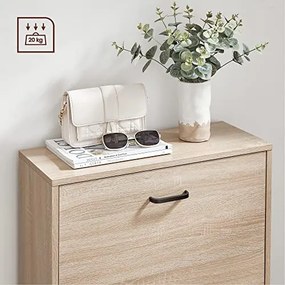 Pantofar cu 6 rafturi, PAL melaminat, natural, Vasagle