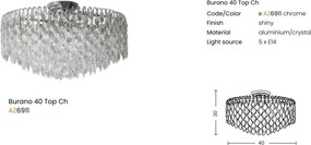 Lustra metal cromat si cristale sticla BURANO 40