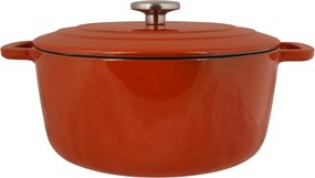 Oală fontă emailată cu capac 28 cm Ruginiu Fontestic Cosy &amp; Trendy 6241028