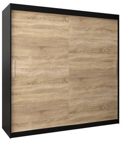 Dulap de haine 200 cm Toki (negru mat + stejar sonoma). 1064852
