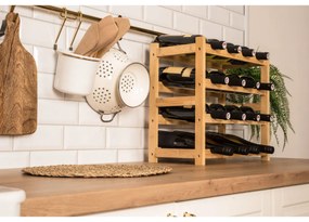 Raft pentru vin G21 din bambus, 16 sticle