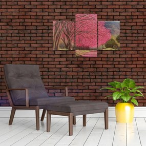 Tablou cu copaci înfloriți (90x60 cm)