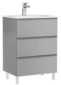 MOBILIER SHONA 60X46X56.5 GALET MAT,3 SERTARE,CU LAVOAR KLEA Gri mat, 600x460 mm