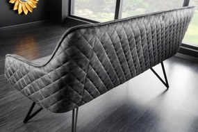 Bancheta cu aspect retro Euphoria 160cm, gri inchis