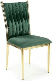 Scaun K436, verde/auriu, stofa catifelata/metal, 48x55x94 cm