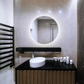 Oglinda decorativa rotunda cu iluminare de fundal LED