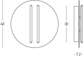 Plafoniera LED 13W 3000K BLACK STICK-BRICK RED ZB-2574