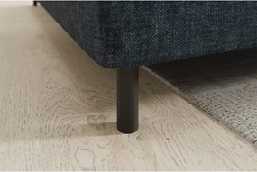 Colțar albastru extensibil/cu spațiu de depozitare cu tapițerie din catifea (cu colț pe partea stângă/în formă de ”L”) Barea – ELTAP