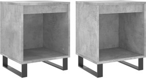 vidaXL Noptiere, 2 buc., gri beton, 40x35x50 cm, lemn compozit
