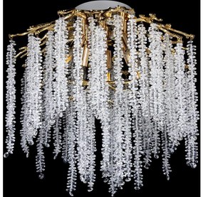 Lustră aplicată 6xE14/60W/230V + 3xLED/3W, Ø 54 cm, auriu