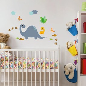 Autocolant de perete Ambiance Cute Blue Dinosaur