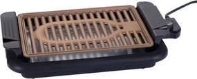 Resigilat: Grătar fără fum Oliver Voltz OV51015P, 1200W, 30x21 cm, Termostat, Acoperire antiaderentă, Tavă de grăsime, Negru/maro