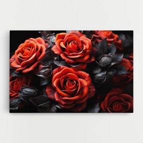 Tablou Canvas, 50x70cm, Dormitor si Living, Flori, Trandafiri, Red Grey Rose