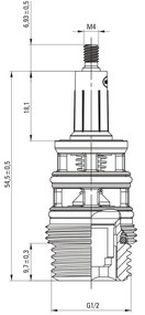Comutator cu 2 functii, crom, pentru baterii de cada, Deante