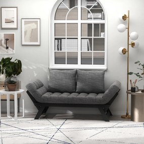 HOMCOM Canapea Tip Sezlong Confortabilă, Mobilier Living, Negru, 163.83x66.04x81.28 cm | Aosom Romania