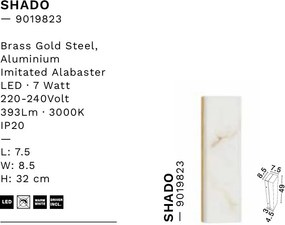 Aplica de perete LED design decorativ SHADO L-32cm