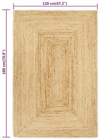 Covor manual, natural, 120 x 180 cm, iuta natural, 120 x 180 cm