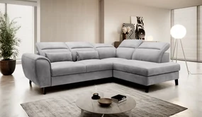 Coltar extensibil cu spatiu pentru depozitare, 255x201x100 cm, Noble R01, Eltap (Culoare: Gri inchis - Flores 4)