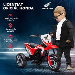 HOMCOM Motocicletă Electrică pentru Copii 6V Honda CRF450RL Licențiată Roșu 3 Roți 18-36 Luni | Aosom Romania
