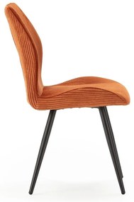 Scaune de dining portocalii 2 buc. din catifea reiată Adaya – Marckeric