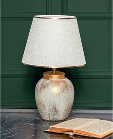 Veioză crem/aurie cu abajur textil (înălțime 47 cm) Yakamoz – Opviq lights