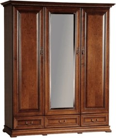 Dulap lemn masiv nuc Ravino I cu Oglindă, 172,2 × 60,5 × 207,9 cm