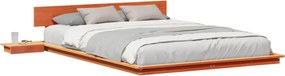 vidaXL Cadru de pat cu headboard cu depozitare Maro 140 x 200 cm lemn