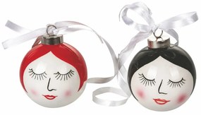 Set 6 ornamente de Crăciun din dolomită VDE Tivoli 1996 Fantasy, ø 7 cm