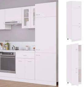Dulap pentru frigider, alb, 60 x 57 x 207 cm, PAL Alb, Dulap pentru frigider 60 cm, 1