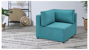 Modul pentru canapea albastru cu tapițerie din catifea reiată (cu colț variabil) Nihad modular – Bobochic Paris