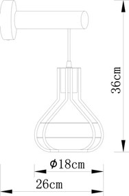 Globo 15388W - Aplică perete CLASTRA 1xE27/60W/230V