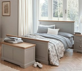 Pat lemn masiv gri Ives Personalizabil /162x214x104 cm, 147 × 204 × 104 cm - 140x200