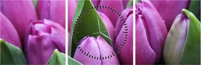 Tablou - florile lalelelor (cu ceas) (90x30 cm)