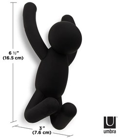 Cârlige 3 buc. de montat pe perete din plastic Buddy – Umbra