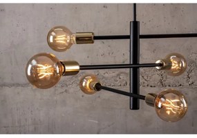 Lustră pe tijă ONYX 6xE27/60W/230V neagră/aurie