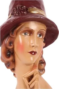 Bust decorativ din polirășină, maro, 44,5 x 20 x 12 cm, „Clio”